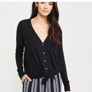 Abercrombie and Fitch cozy tie front button up